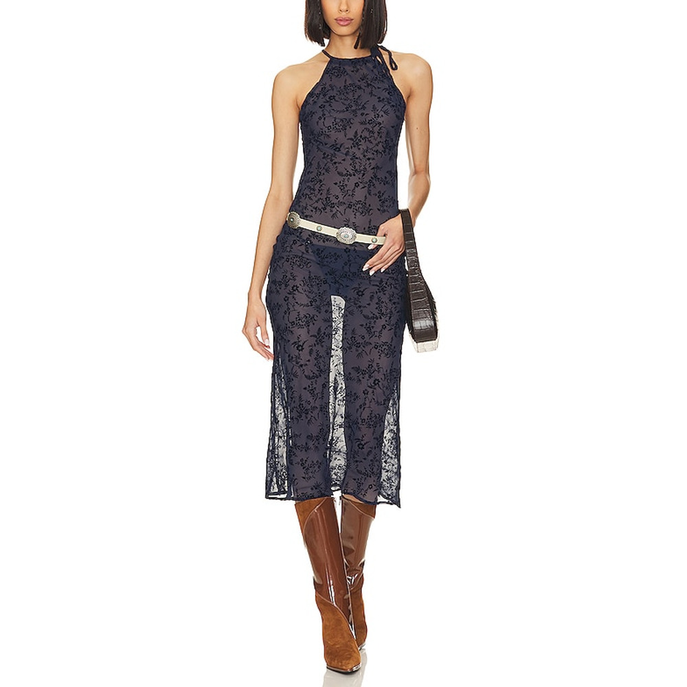 Musier Sheer Navy Folegandros Dress Size 36 EU / US 4